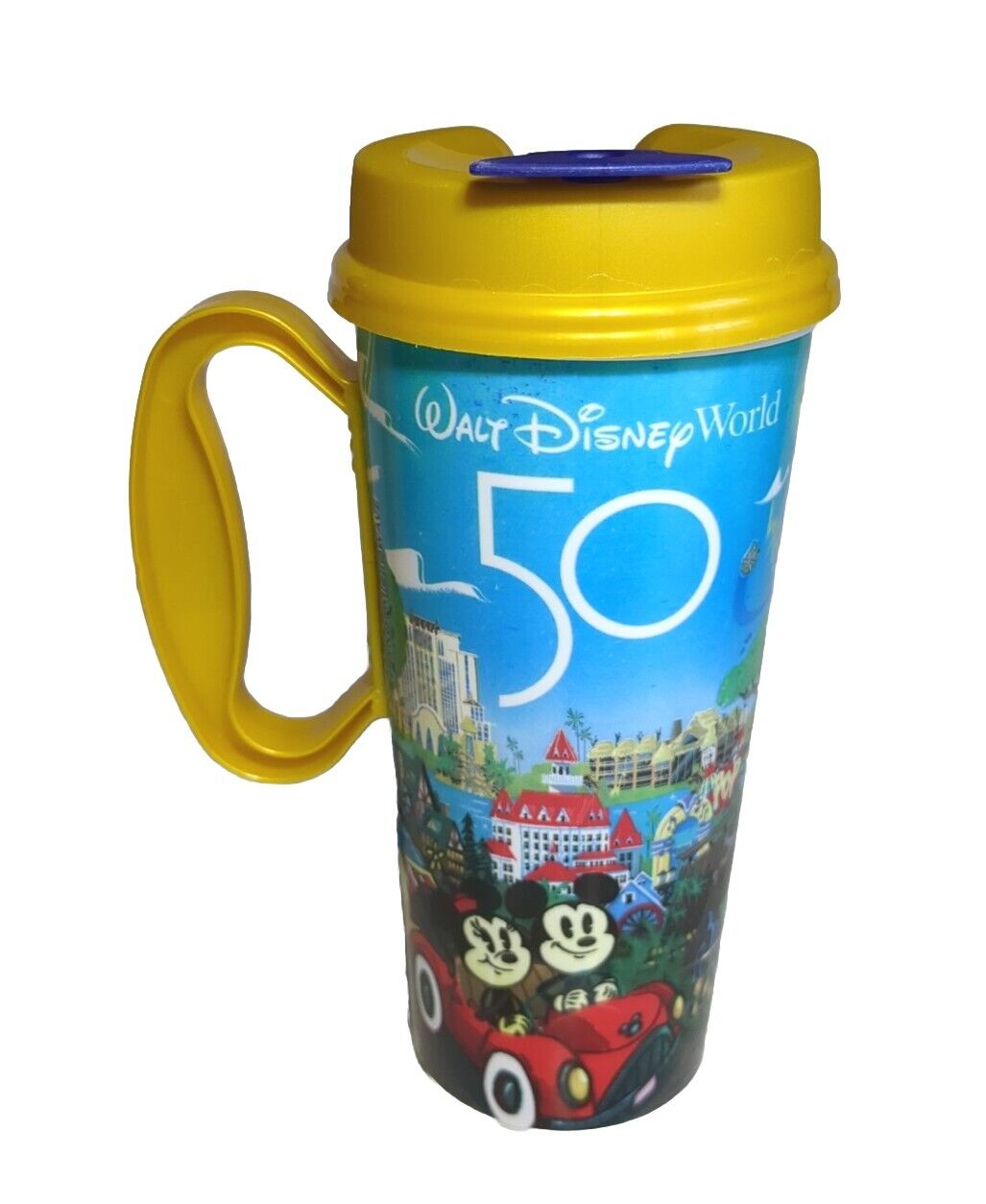 Walt Disney World 50th Anniversary Resort Plastic Refillable Cup Travel Mug