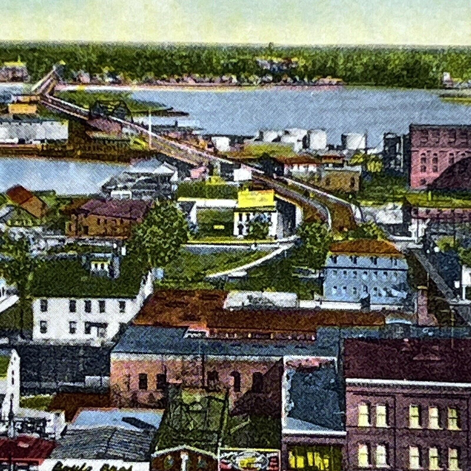Vintage Fairhaven - New Bedford Bridge Postcard Massachusetts Harbor Unposted