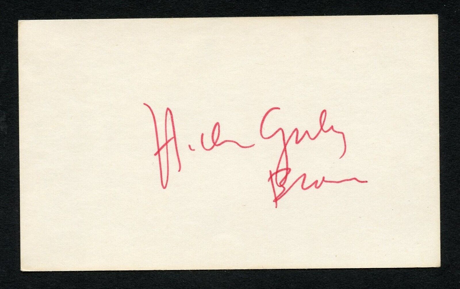 Helen Gurley Brown d2012 signed auto Vintage 3x5 Hollywood Author Sex & the Girl