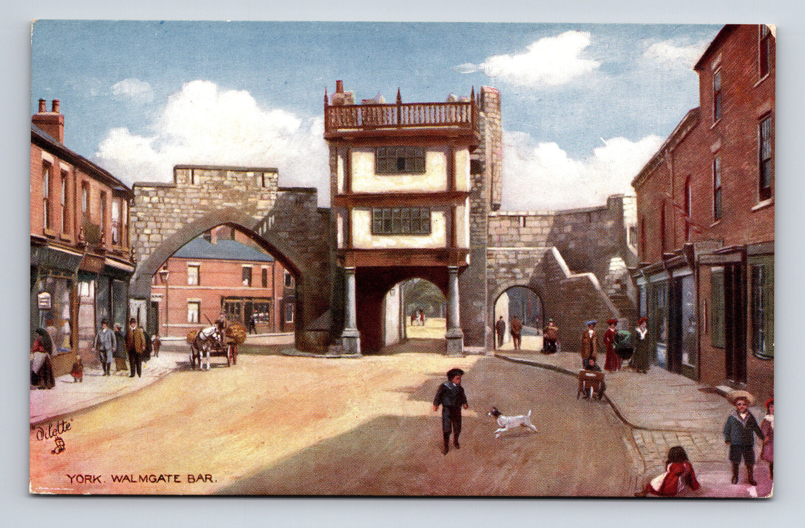 Walmgate Bar Street Scene Bars of York UK Raphael Tuck\'s Oilette York Postcard