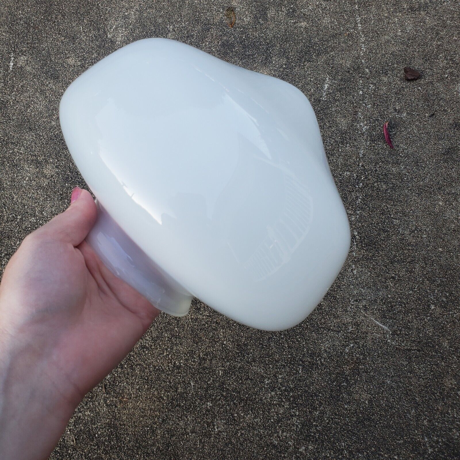 Vintage Mid-Century Modern White Milk Glass Round Globe Light Lamp Fixture Shade