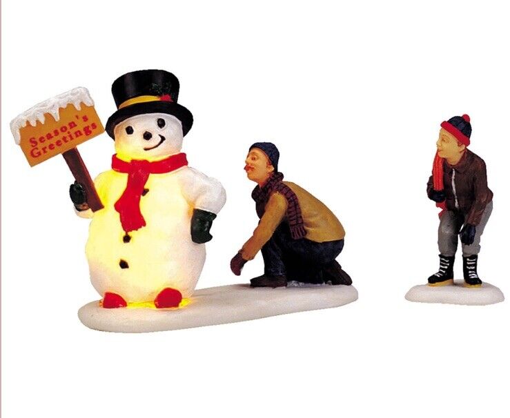 Lemax Frostys Friendly Greetings-2 Piece Lighted Set -Holiday Village Accent-
