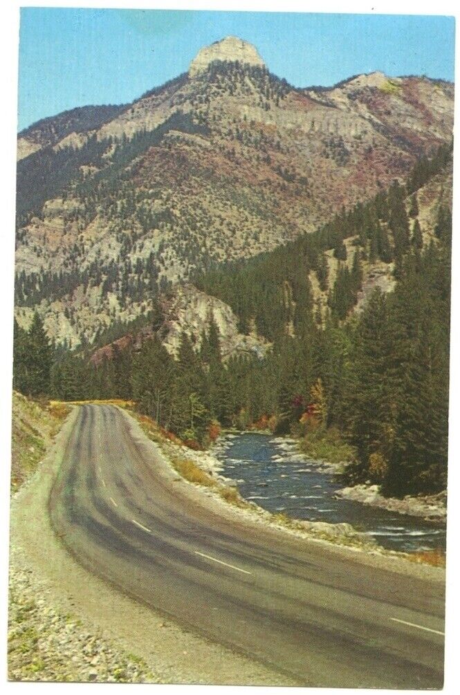 Castle Mountain Mt on Hwy 191 to Yellowstone Vintage Postcard 