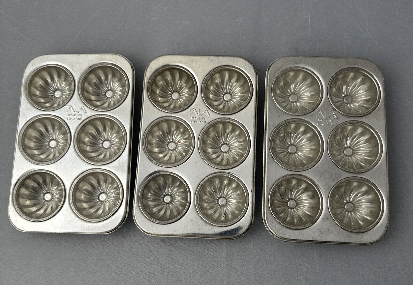 Vintage Tala 6 Mini Tart Muffin Baking Pan Molds Lot of 3 Made in England
