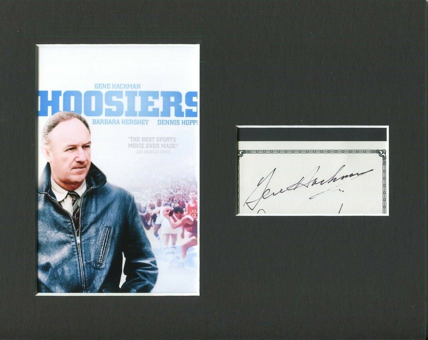 Gene Hackman Hoosiers Indiana Basketball Rare Signed Autograph Photo Display JSA