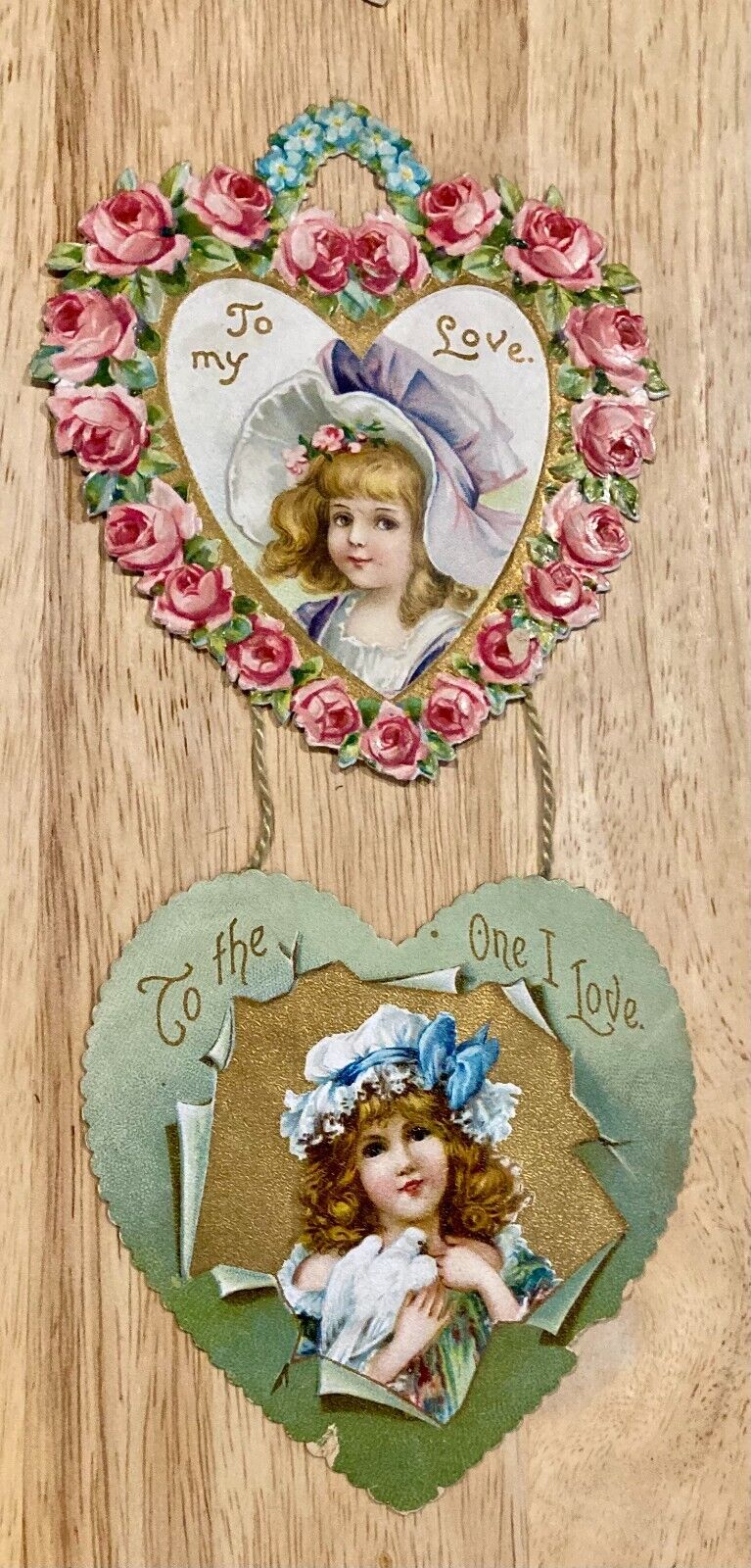 Antique Valentine\'s Card ~ Edwardian Era ~ 1912 ~ Beautiful Detail ~ Authentic