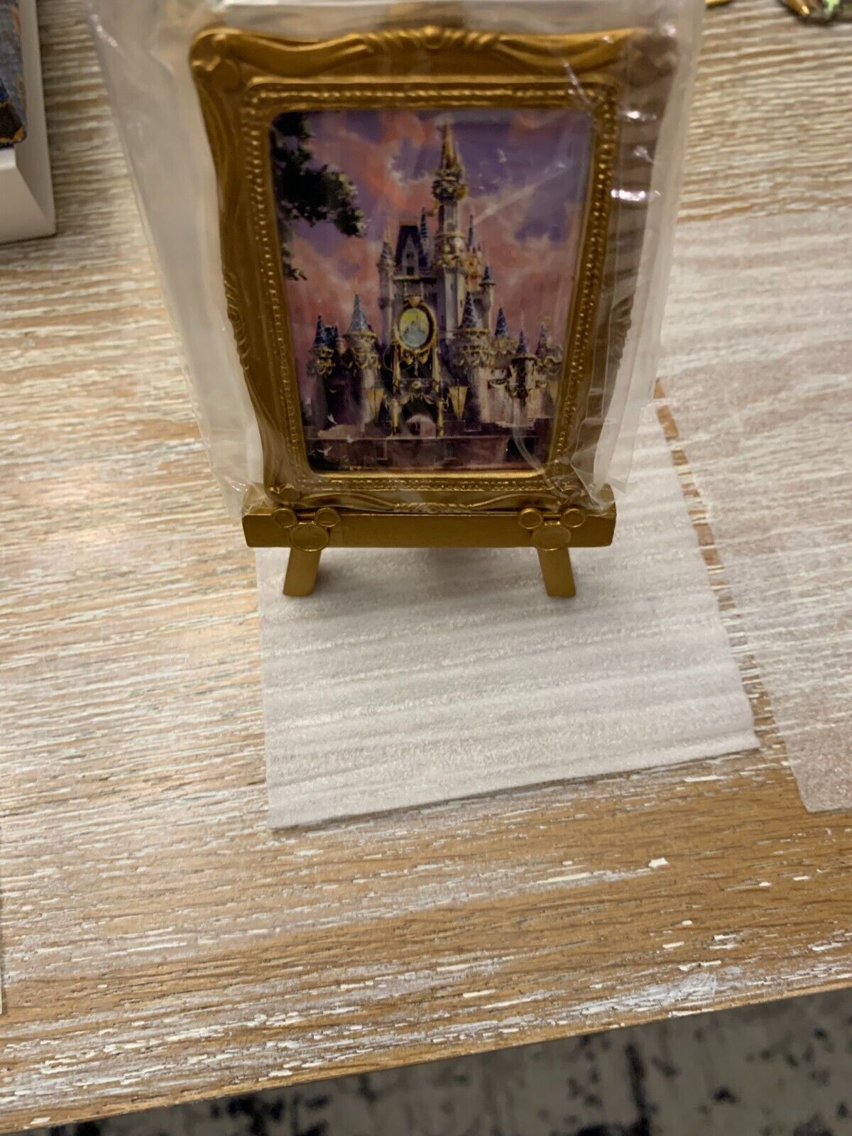 2005 Disney Framed Sleeping Beauty Castle with easel 50th Anniversary pin