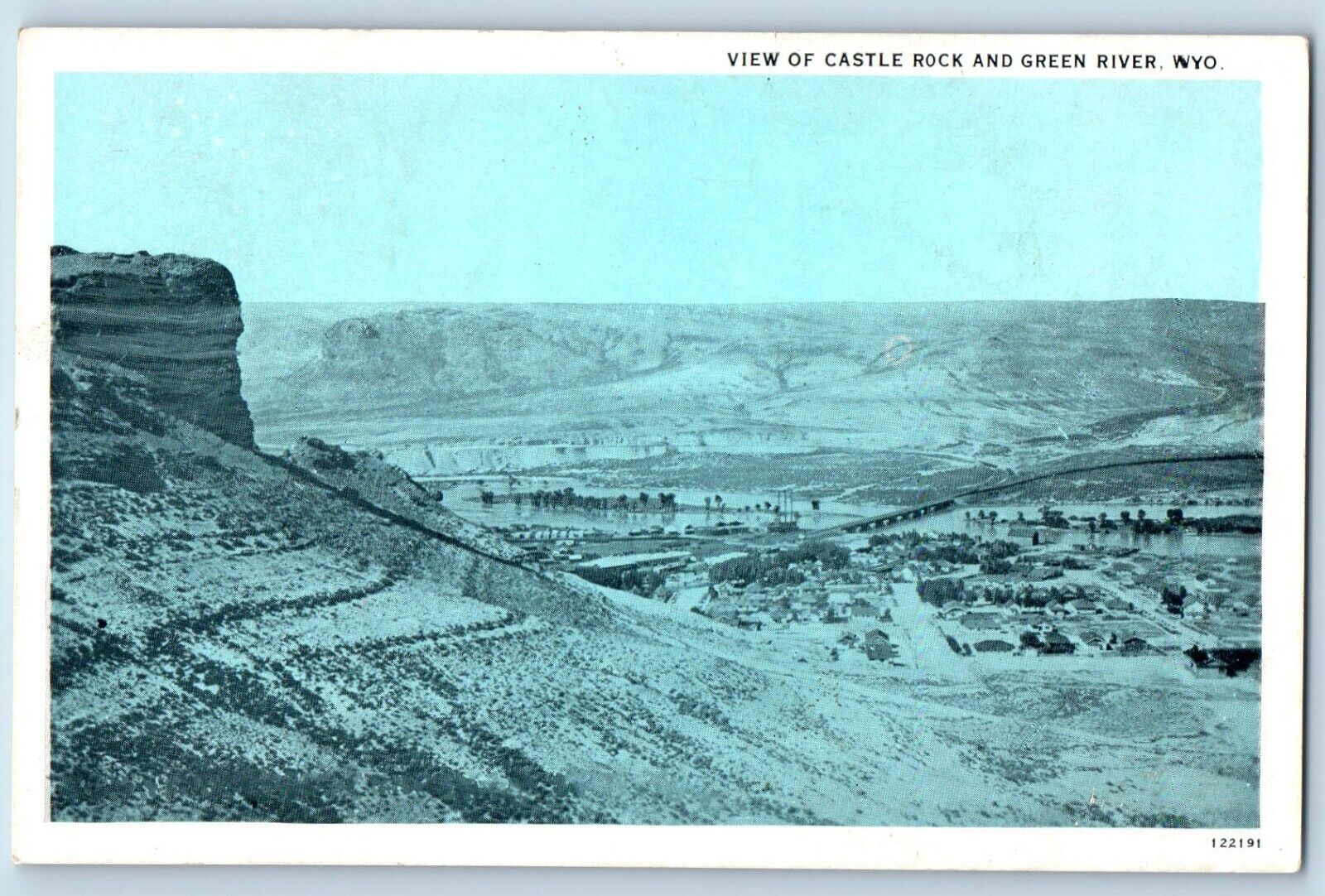 Green River Wyoming WY Postcard View Of Castle Rock Mountain Scene 1929 Vintage