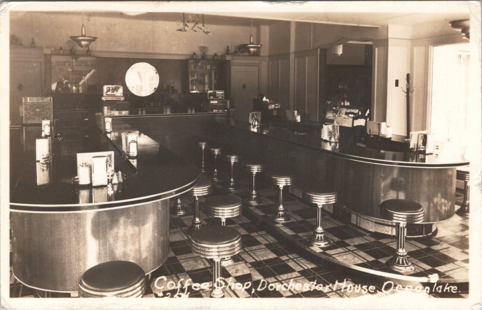 RPPC Oregon OR Oceanlake Dorchester House Soda Shop / Coffee Shop / Diner 1938