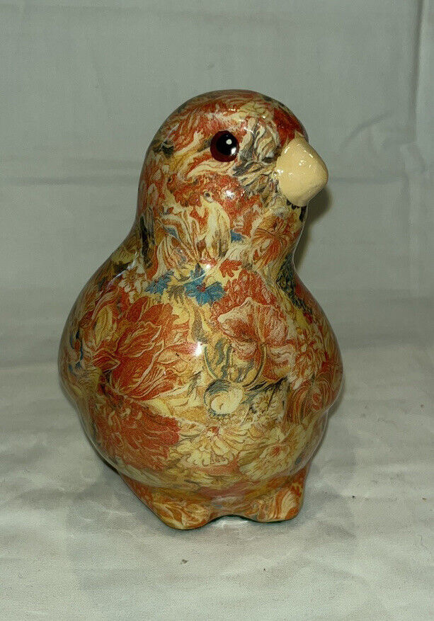Rare 5” Tall Mikasa Porcelain Floral Chick Figurine Decoupage France Gift