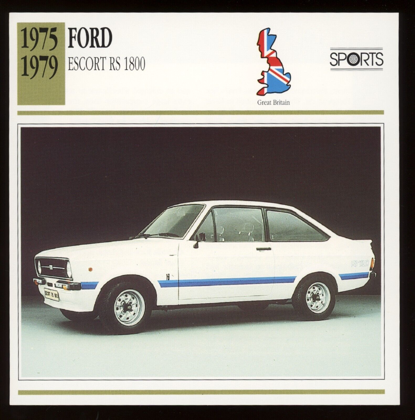 1975 - 1979 Ford Escort RS 1800  Classic Cars Card