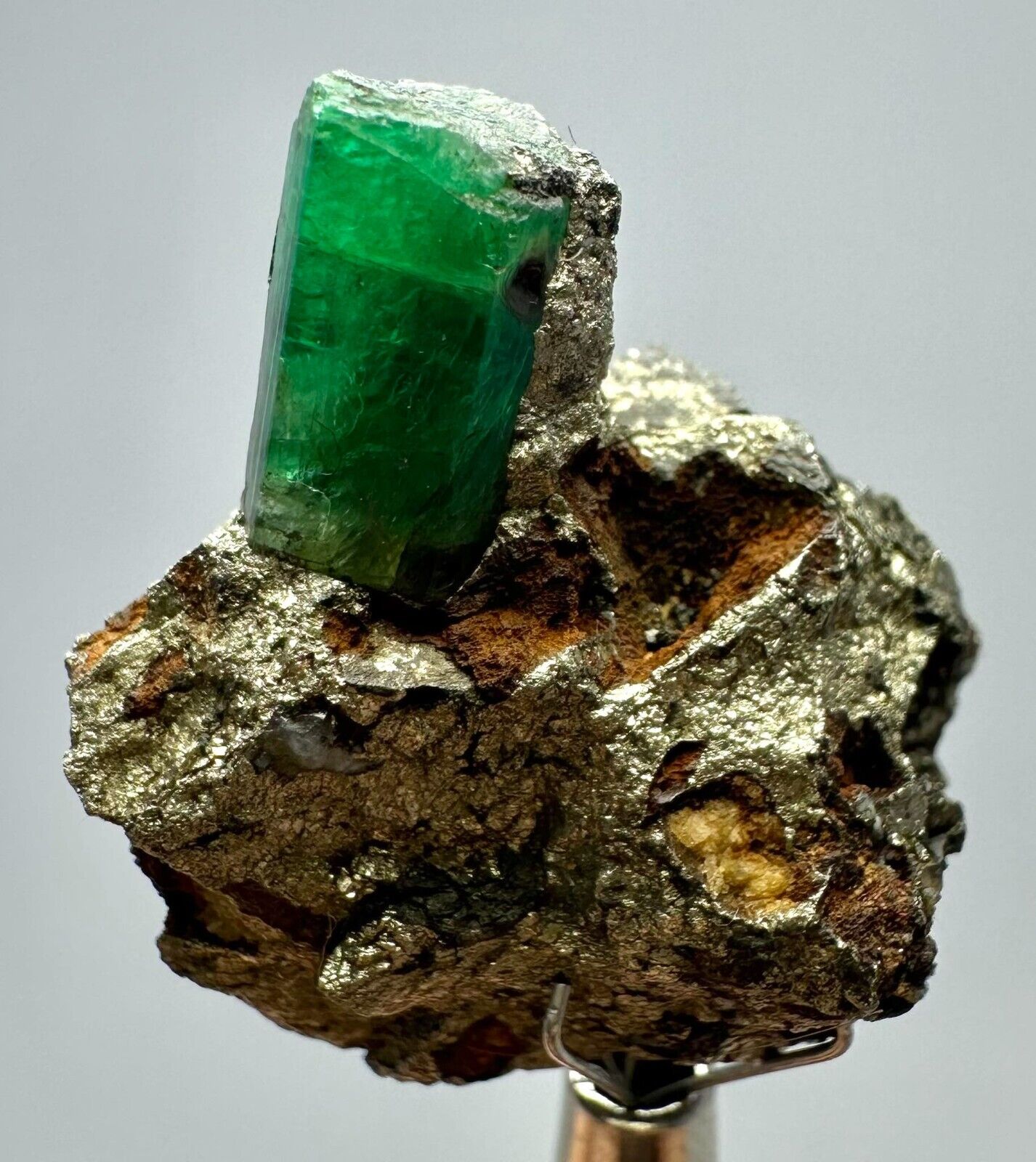 60 Ct Well Terminated Top Green Panjsher Emerald Crystal On Pyrites From @AFGHAN