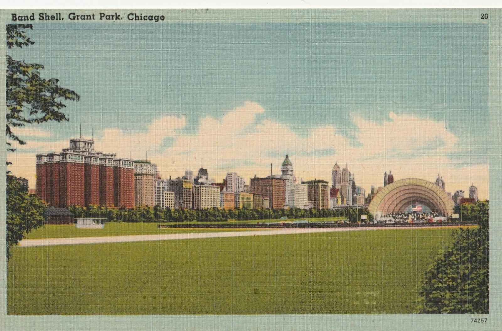 Vintage Postcard Band Shell Grant Park Chicago, Illinois Unposted