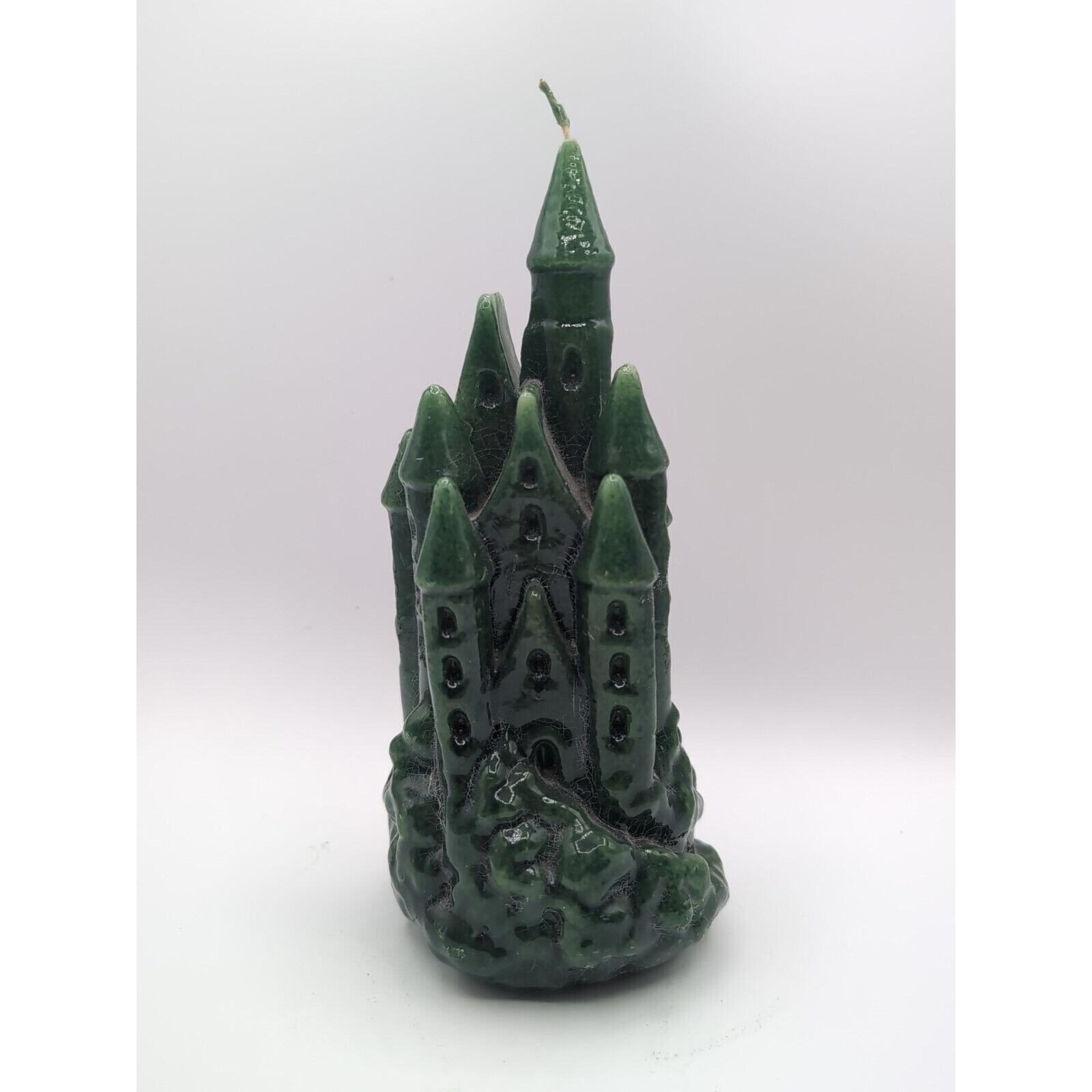 Vintage Castle Green Wax Candle 8.5\