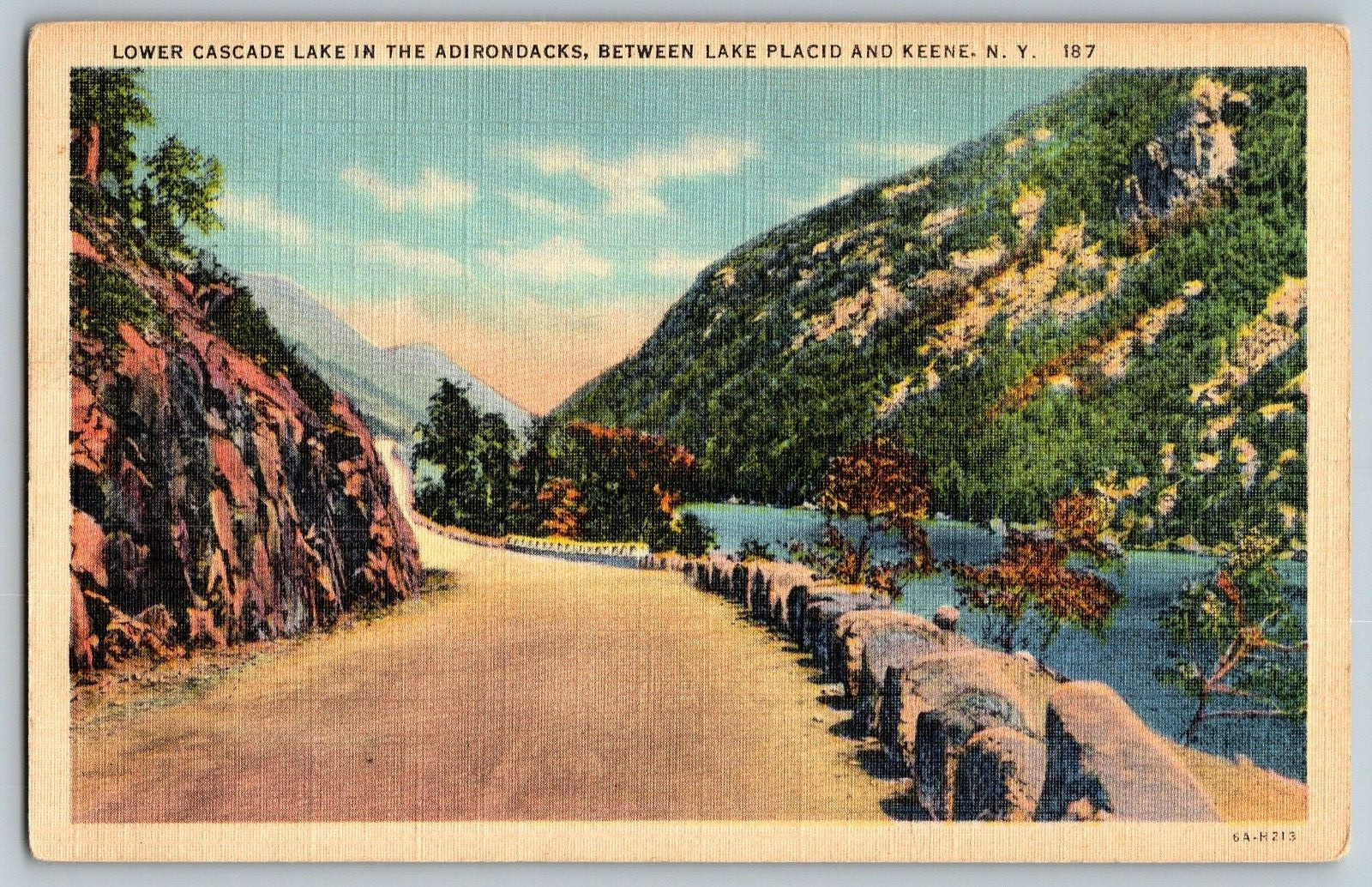 New York - Lower Cascade Lake in Adirondacks  - Vintage Postcards - Posted 1949