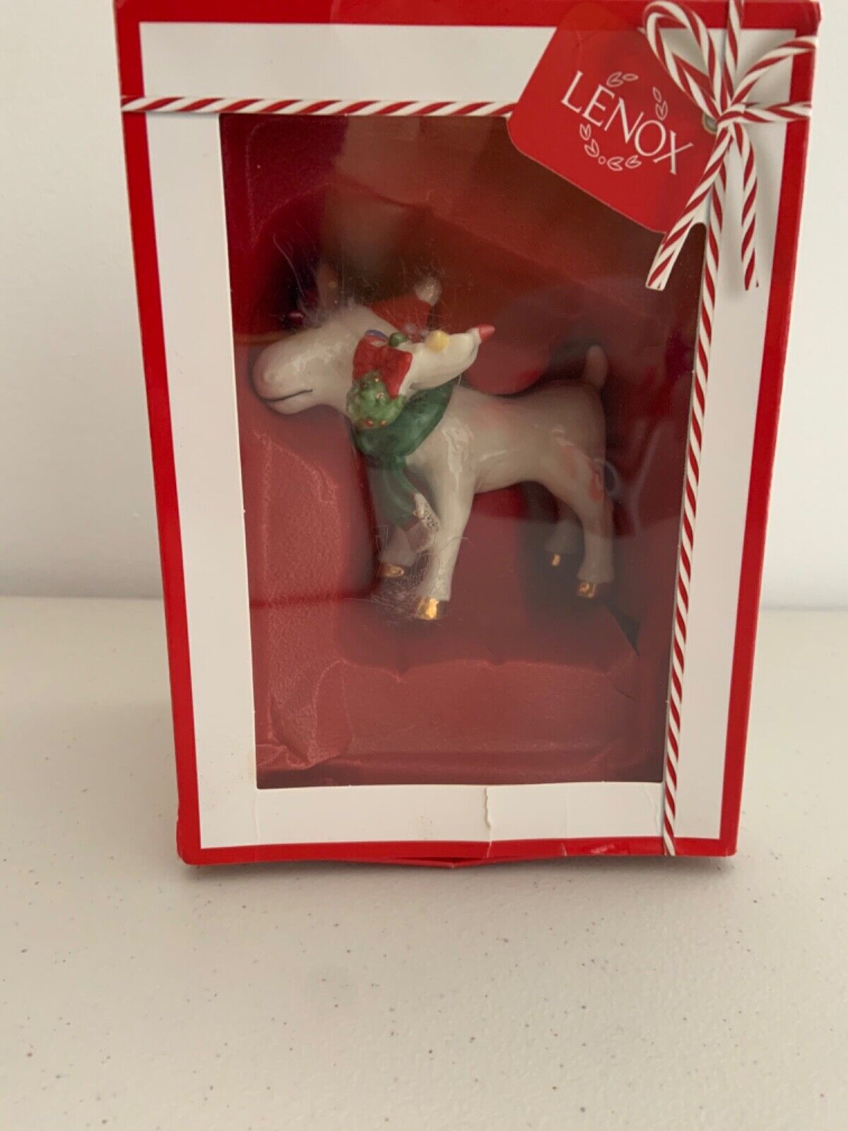 Lenox Marcel Moose Annual Ornament 2019 Christmas Holiday Cardinal Box Damage