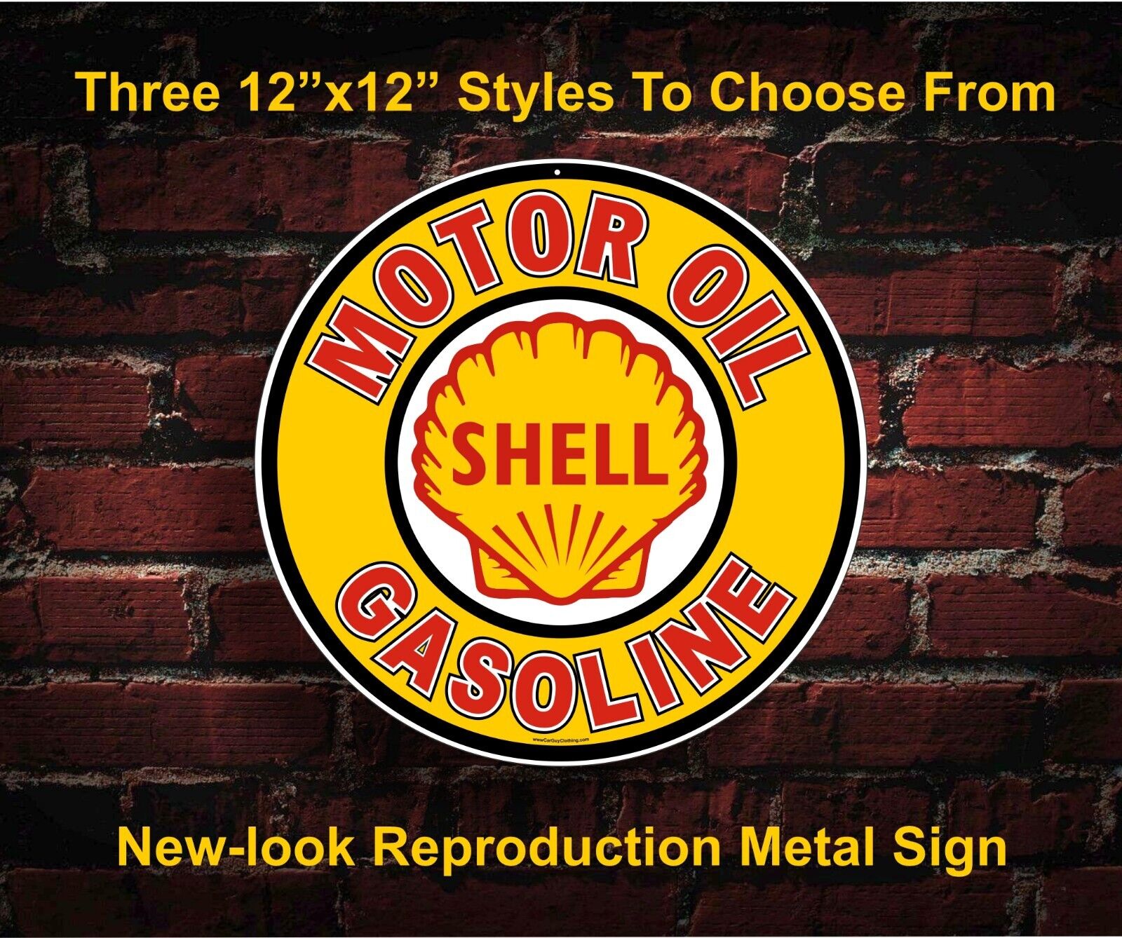 Shell Oil Gasoline Metal Garage Wall Sign - 3 Original Designs