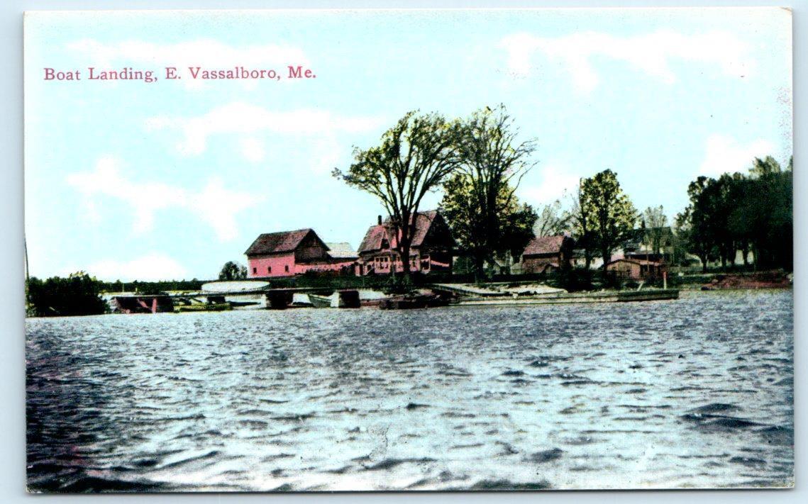 EAST VASSALBORO, Maine ME ~ BOAT LANDING c1910s Kennebec County Postcard