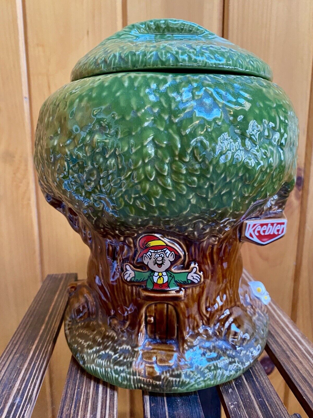 Vintage McCoy Keebler Elves Tree House Cookie Jar Collectible Vibrant Coloring
