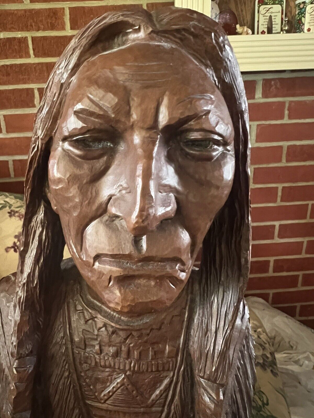 VINTAGE RARE RED MILL NATIVE AMERICAN INDIAN CHIEF BUST - GREAT COLLECTOR PIECE 