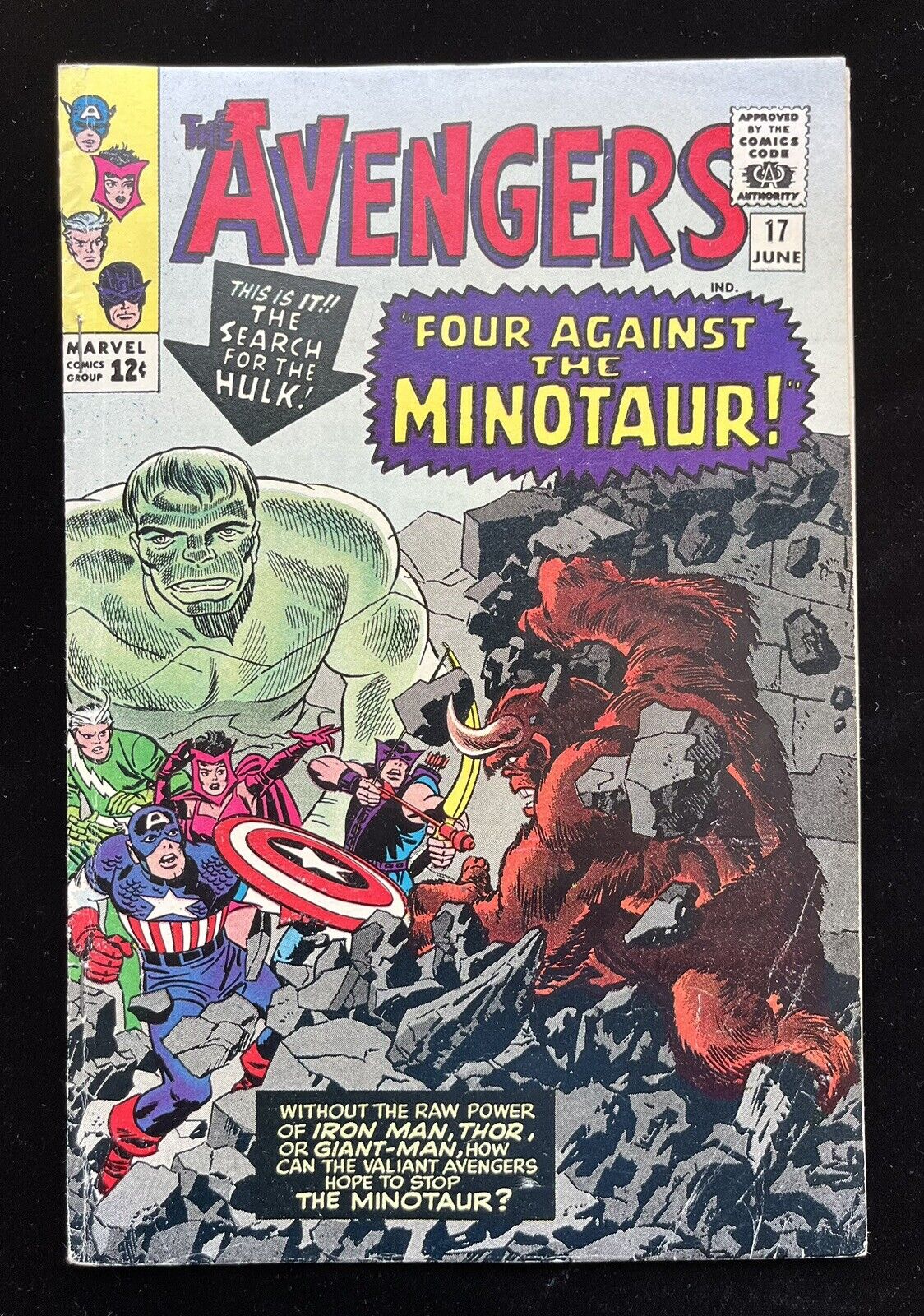 Avengers #17 (1965) Four Against the Minotaur Silver Age Fine (6.0) Condition