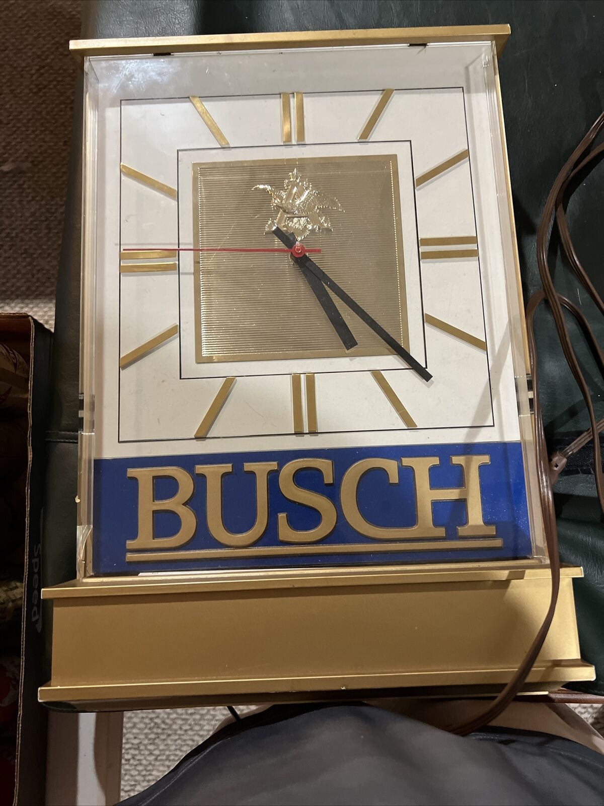 Vintage 1990 Anheuser Busch Beer Mantle Light Up Bar Clock Tested