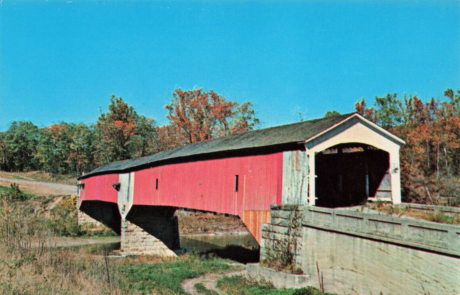 Postcard West Union Bridge over Sugar Creek, near Rockville, Parke County, IN