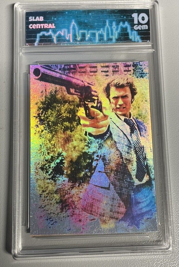 CLINT EASTWOOD AS Dirty Harry Holographic ACEO ART CARD Graded 10 Slab Central