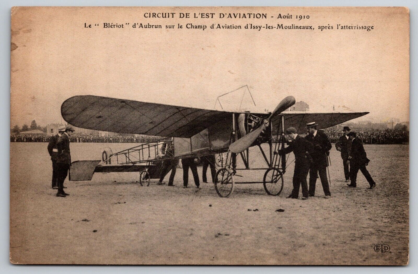 RPPC- Aviation Pilot Louis Blériot Aircraft- Mauleaux Airfield After Landing PC
