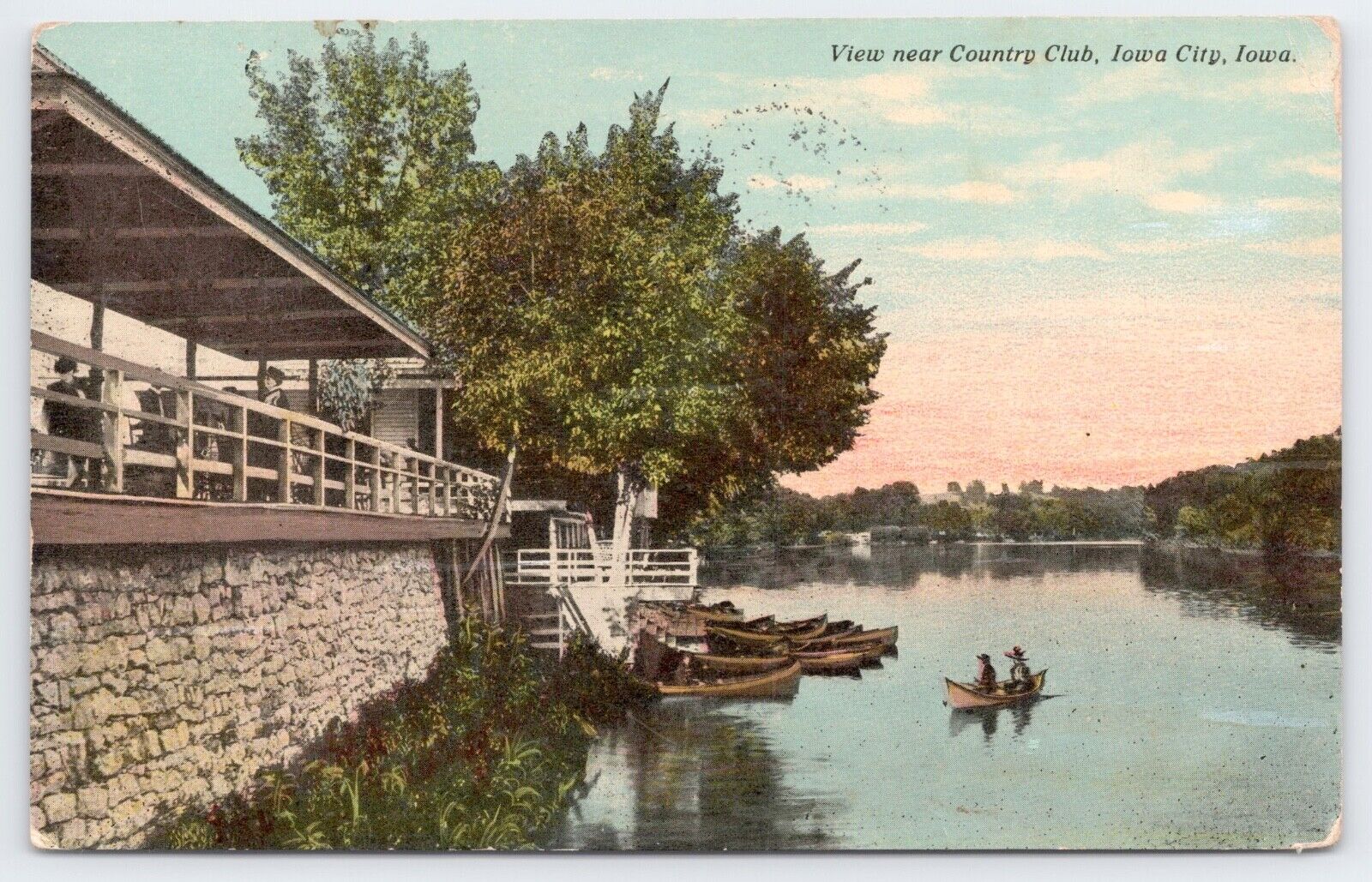 c1911 View Of The Country Club Iowa City Iowa Johnson County IA Vintage Postcard