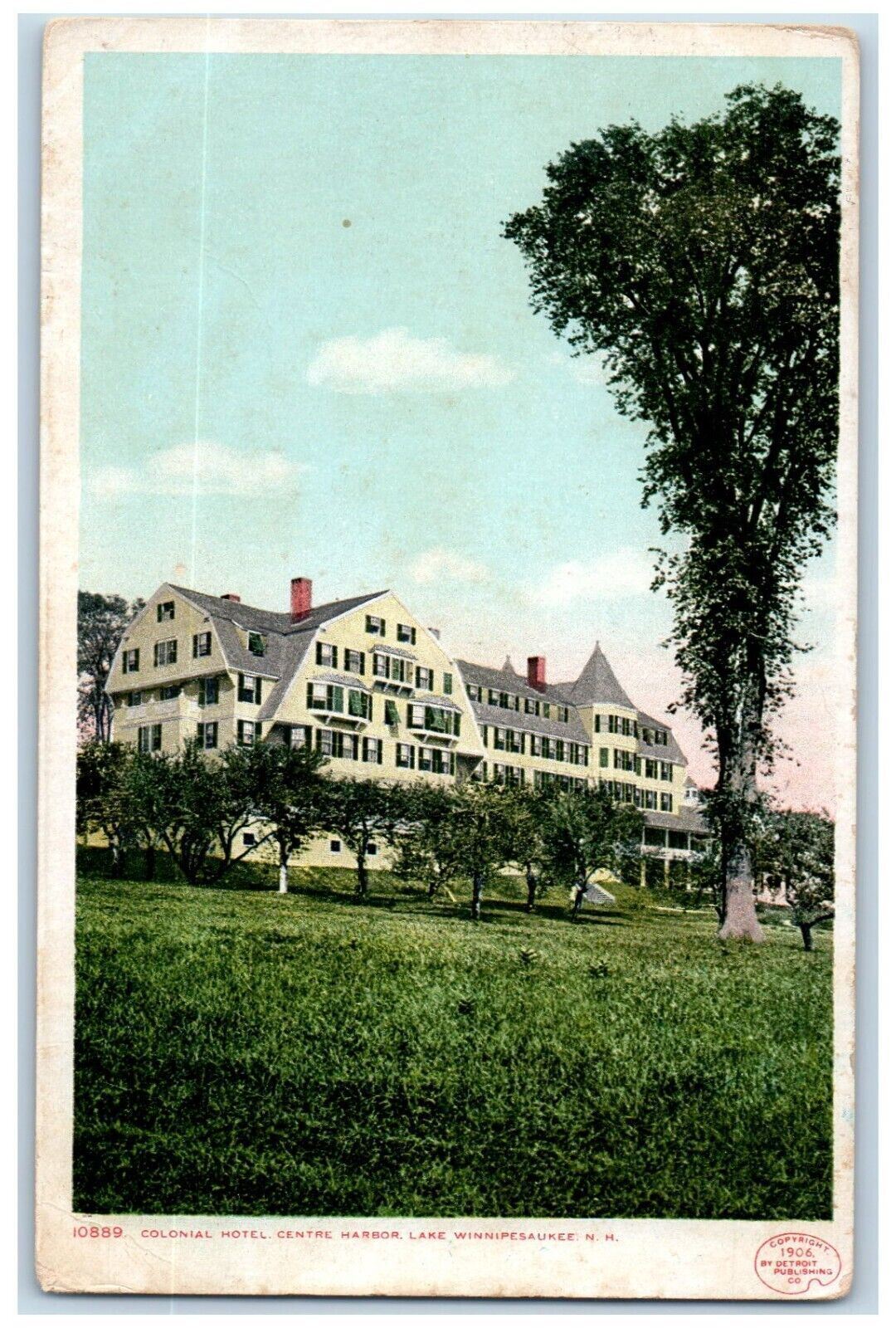 1909 Colonial Hotel Center Harbor Lake Winnipesaukee New Hampshire NH Postcard