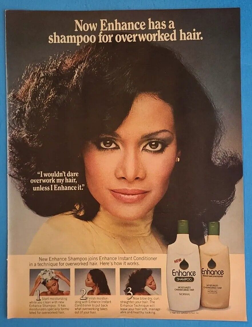 1981 Enhance Shampoo Vintage 1980\'s Magazine Print Hair Products Ad