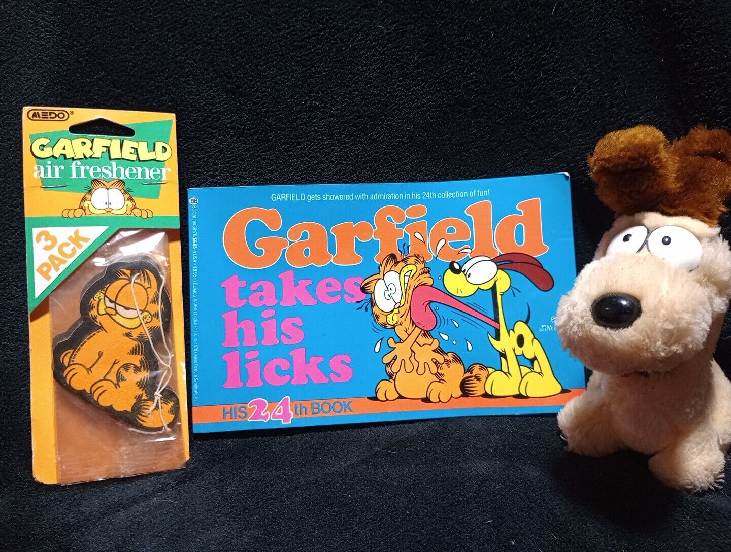 Lot Of Three Garfield Book Vintage Odie Doll And Air Fresheners