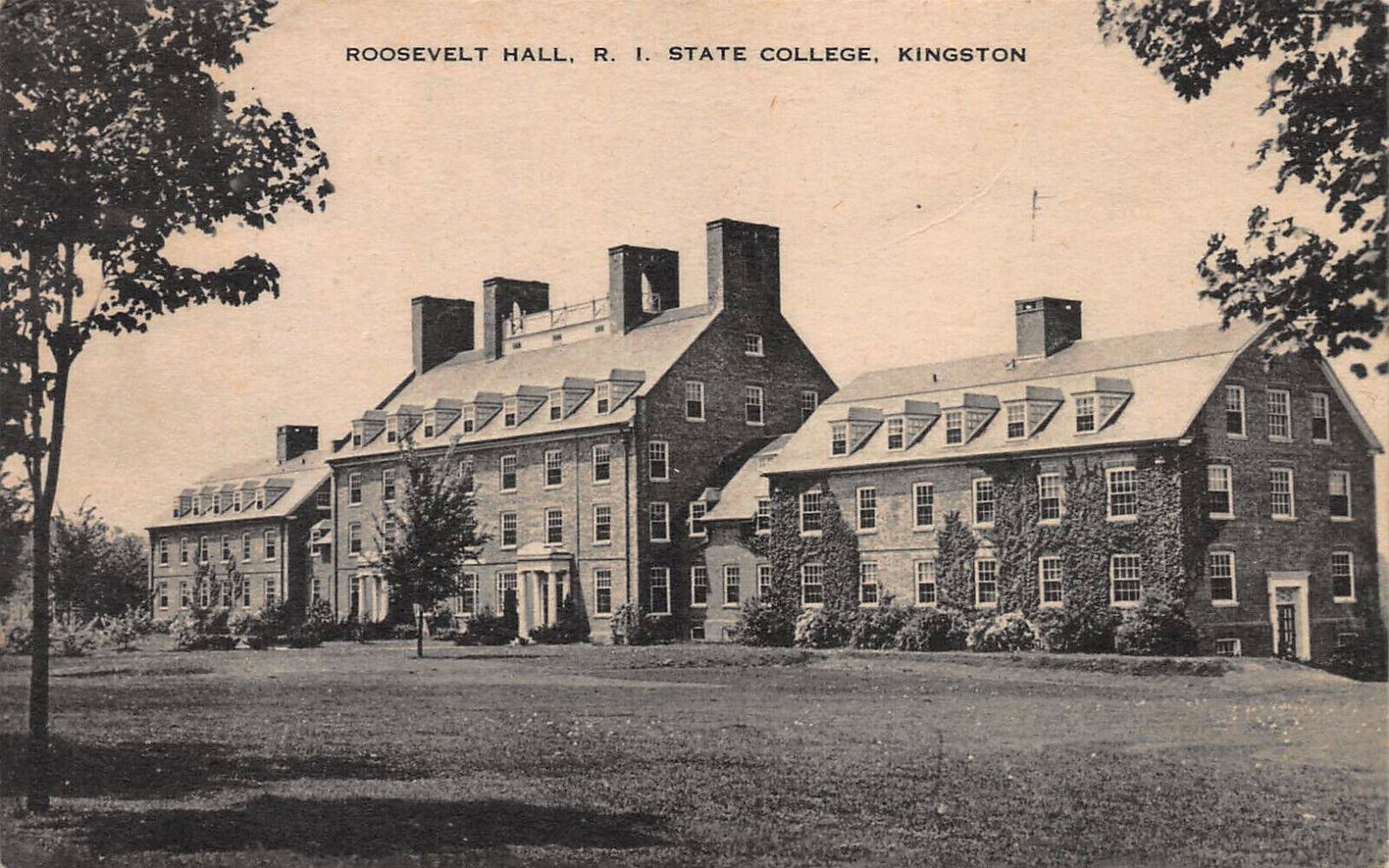 Roosevelt Hall, Rhode Island State College, Kingston, R.I.,Early Postcard, Used 