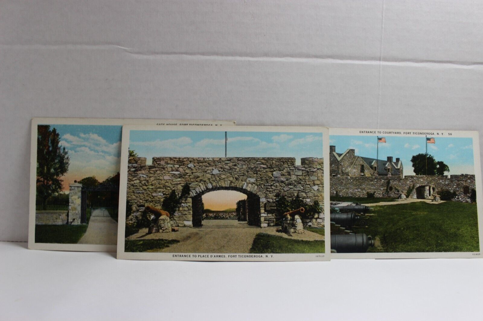 Entrance Gate, Courtyard, Fort Ticonderoga New York Lot of 3