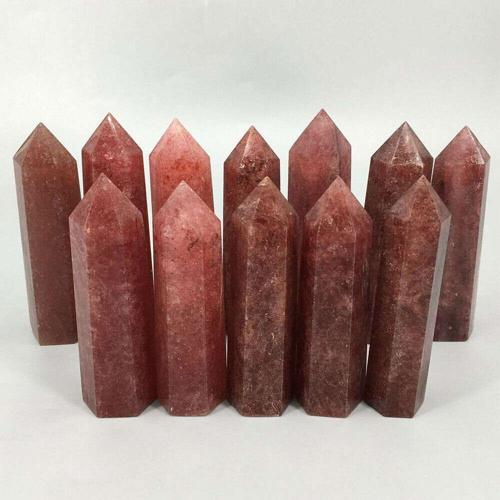 6.6lbs Wholesale Polished Natural Strawberry Quartz Obelisk Tower Point Crystal