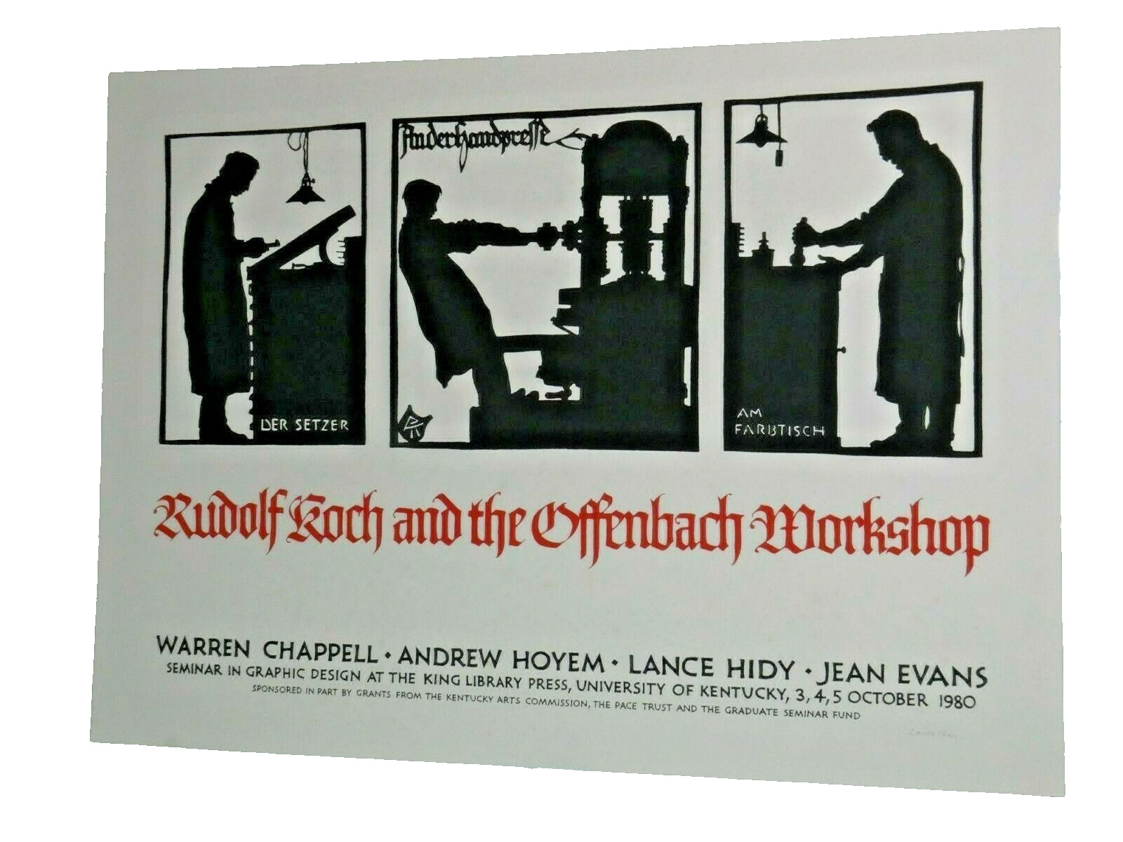 Lance Hidy: Poster for Seminar Rudolf Koch and the Offenbach Workshop, 1980