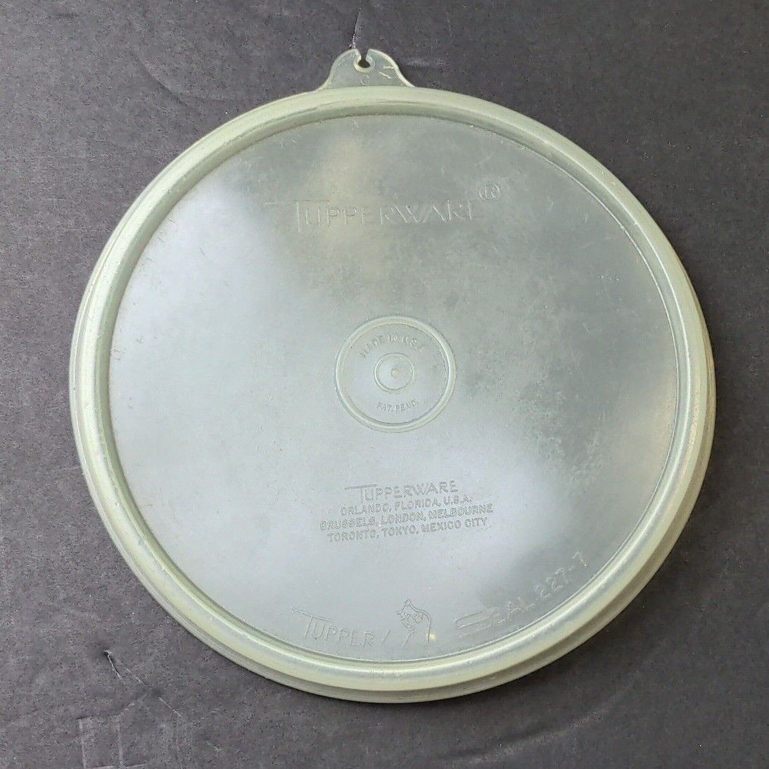 Vintage 1954 Tupperware Clear Round Lid 227 Millionaire Line Replacement Lid 