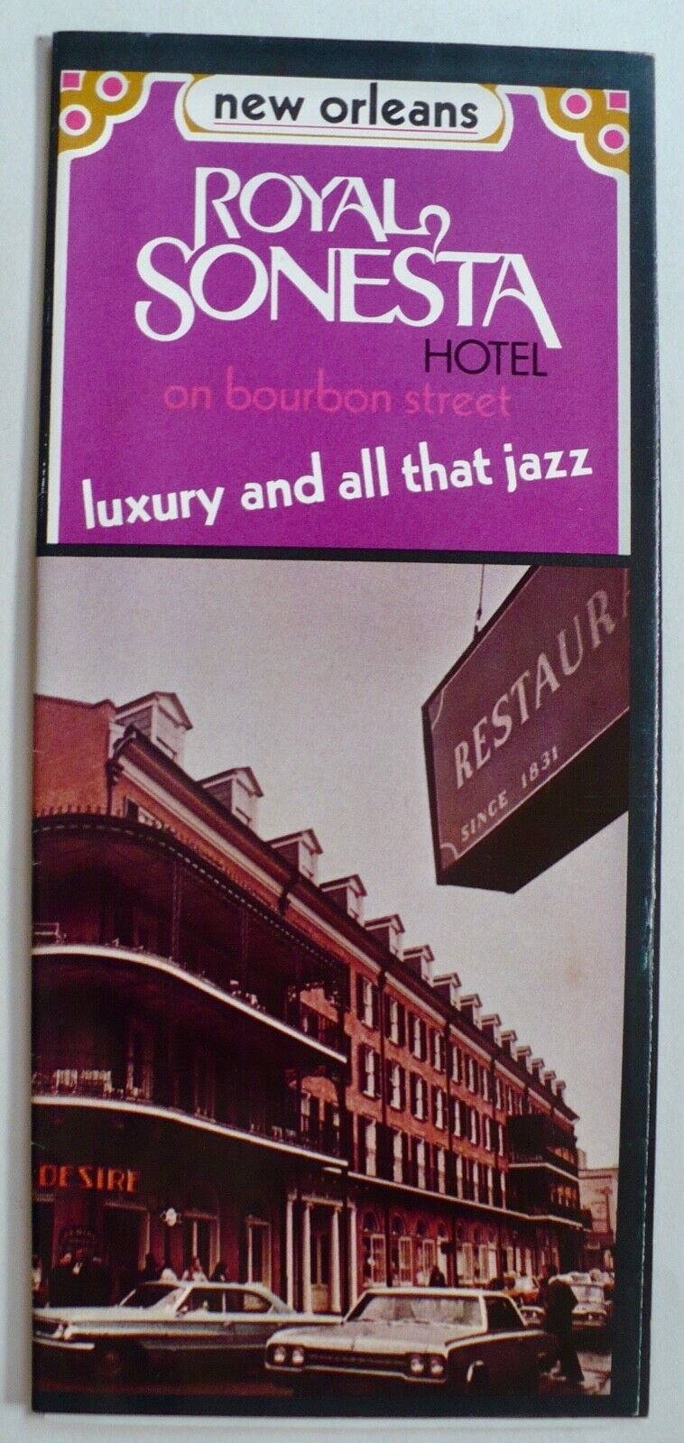 Vintage 1970 ROYAL SONESTA HOTEL RATE SHEET New Orleans LOUISIANA