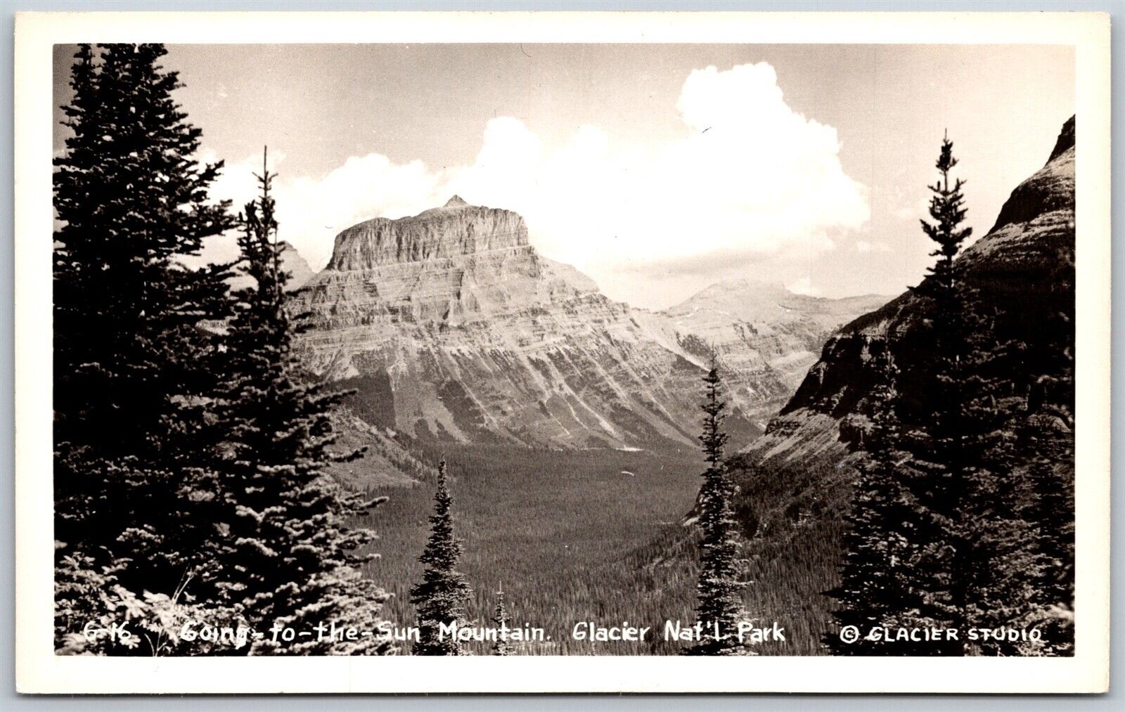 Vtg Montana MT Going to the Sun Mountain Glacier National Park RPPC Postcard