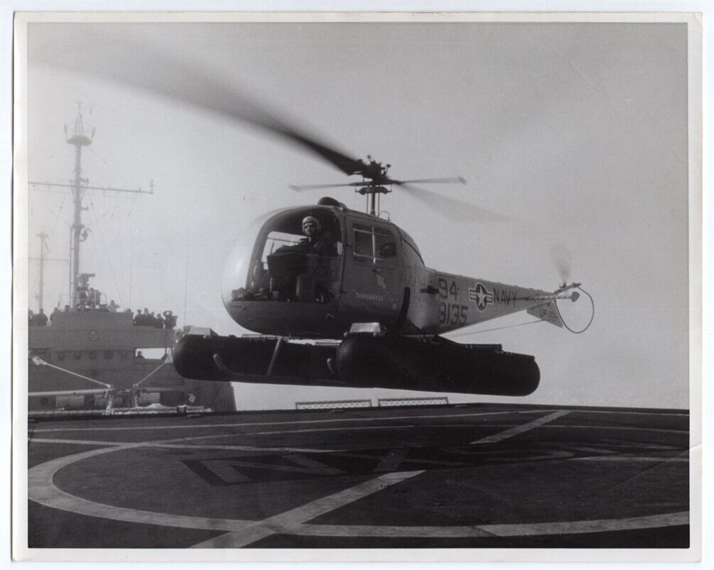 1966 Navy H-3 Sioux Helicopter Tinkerbelle From USS Eastwind Original News Photo