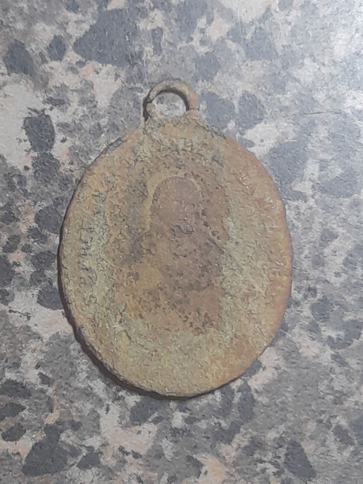 Jesus or Mary 19th century antique Vintage lightweight Medal 
