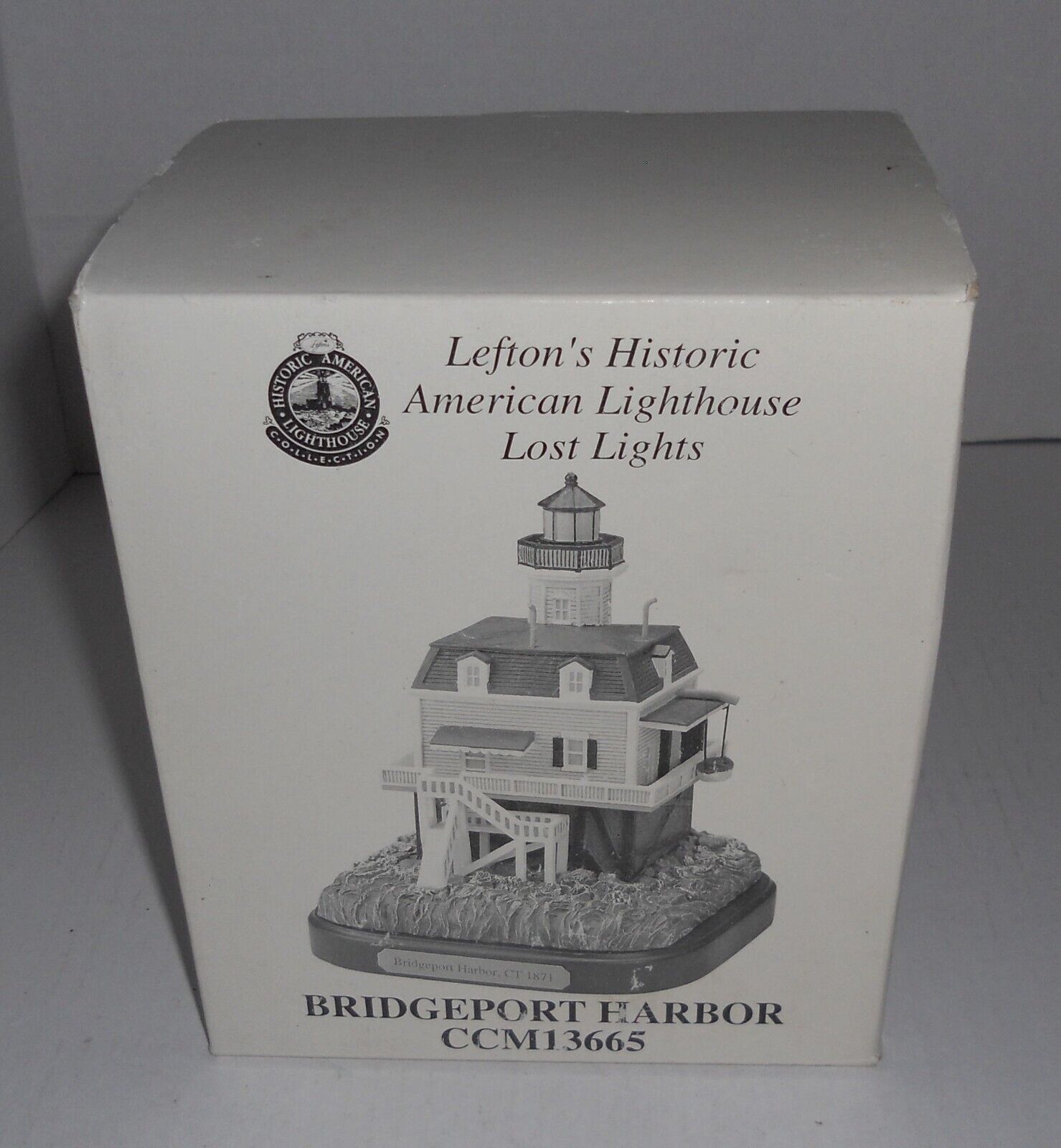 Vintage Lefton Historic America Lost Lights Lighthouse Bridgeport Harbor NEW