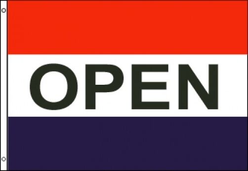 3\'x5\' Open Business Flag Outdoor Indoor Banner Red White Blue Sign Store New 3x5