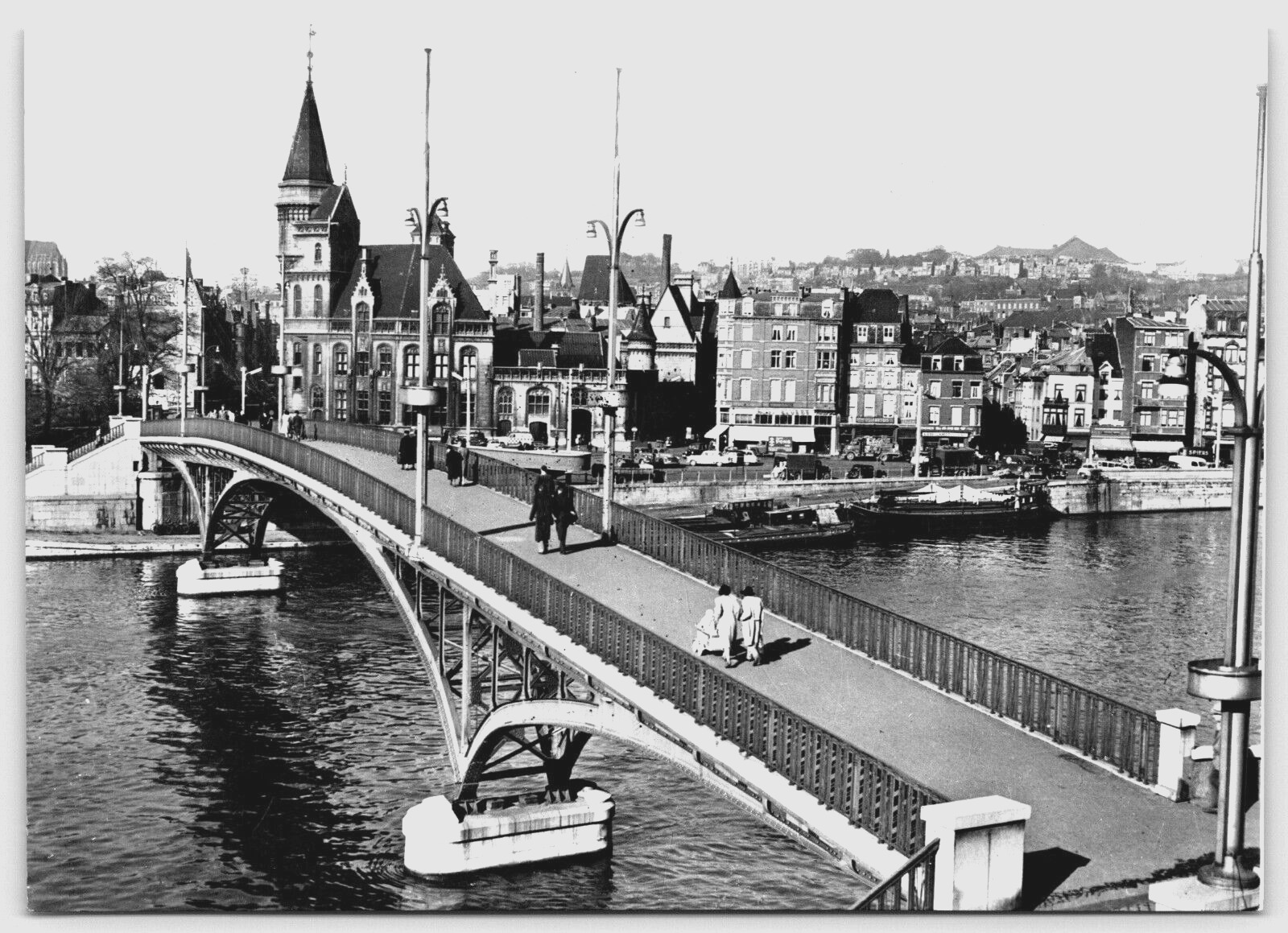 RPPC Liège Belgium Passerelle Bridge The Grand Poste Building Photo Postcard J9