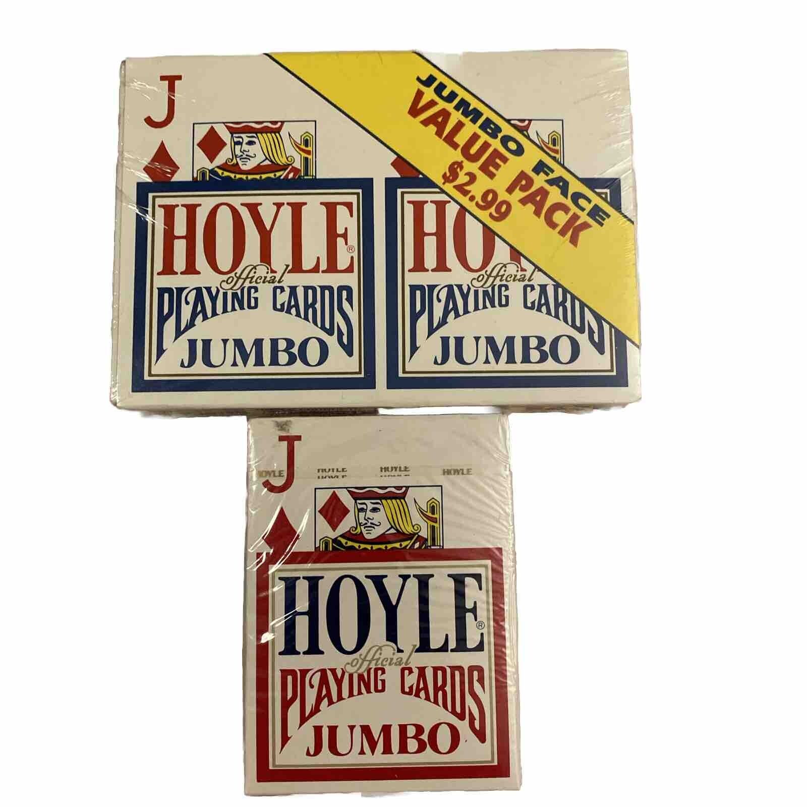 Lot Of 3 Hoyle Official Playing Cards Jumbo (G)