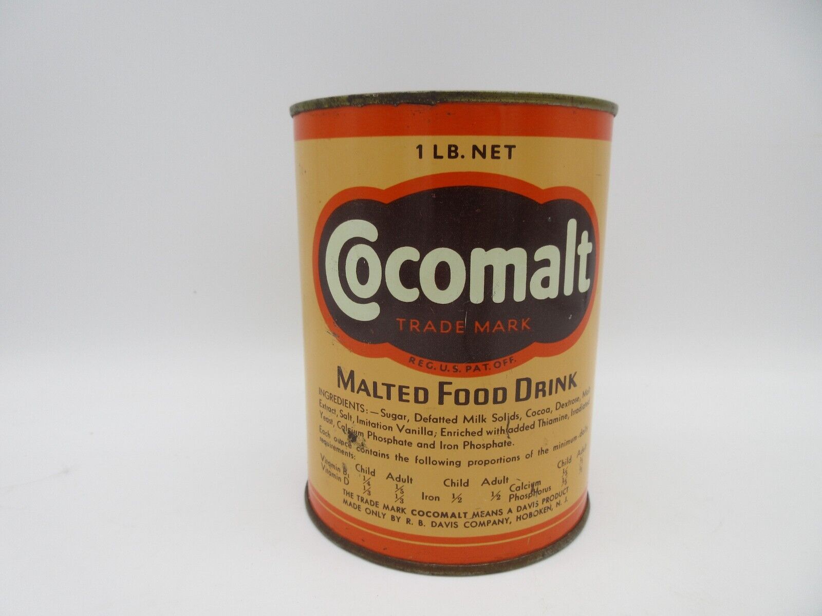 Vintage COCOMALT 1 LB Tin w/ Original Lid  Malted Food Drink