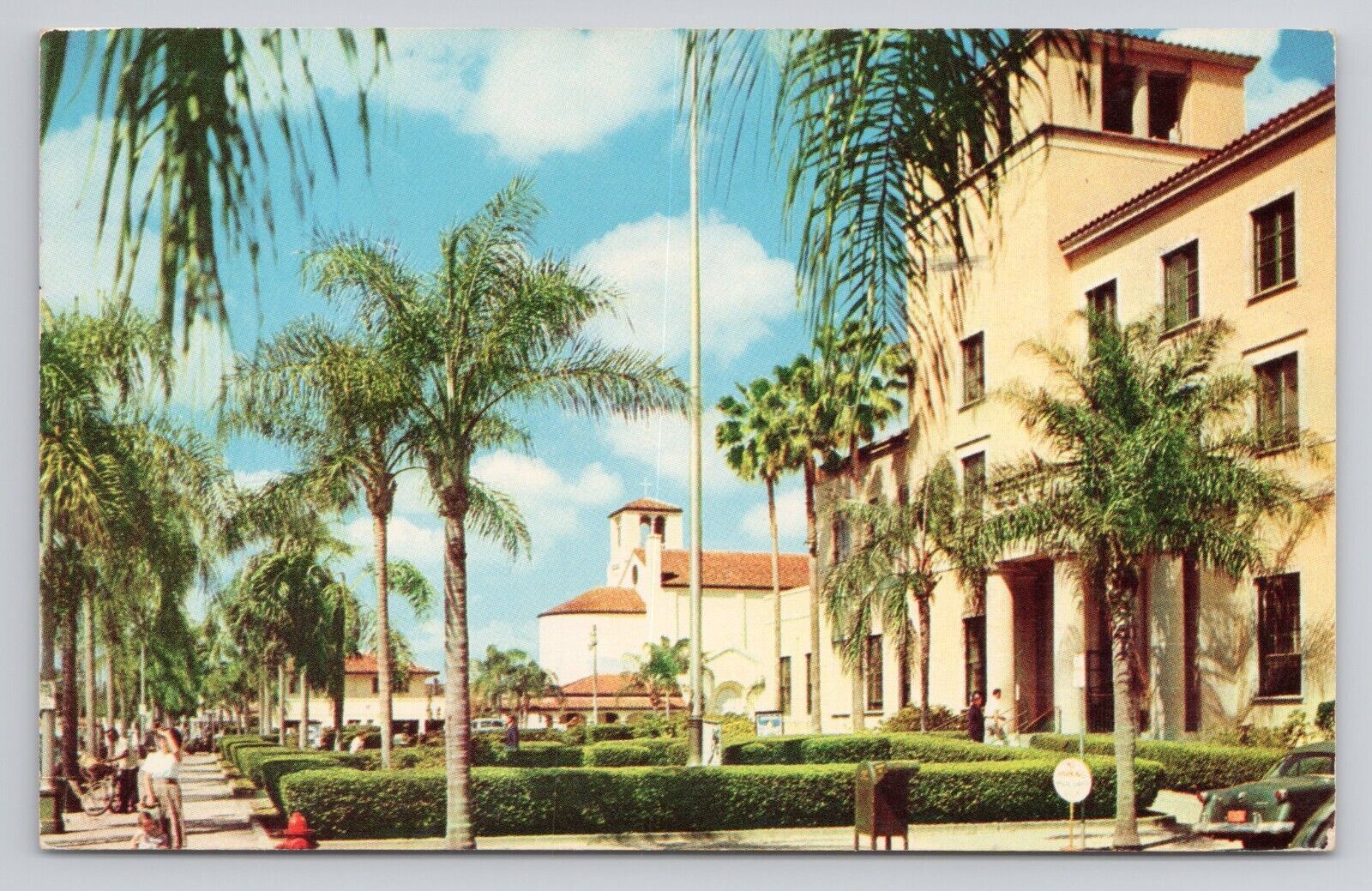 Postcard US Post Office In Tropical Orlando Florida 1956