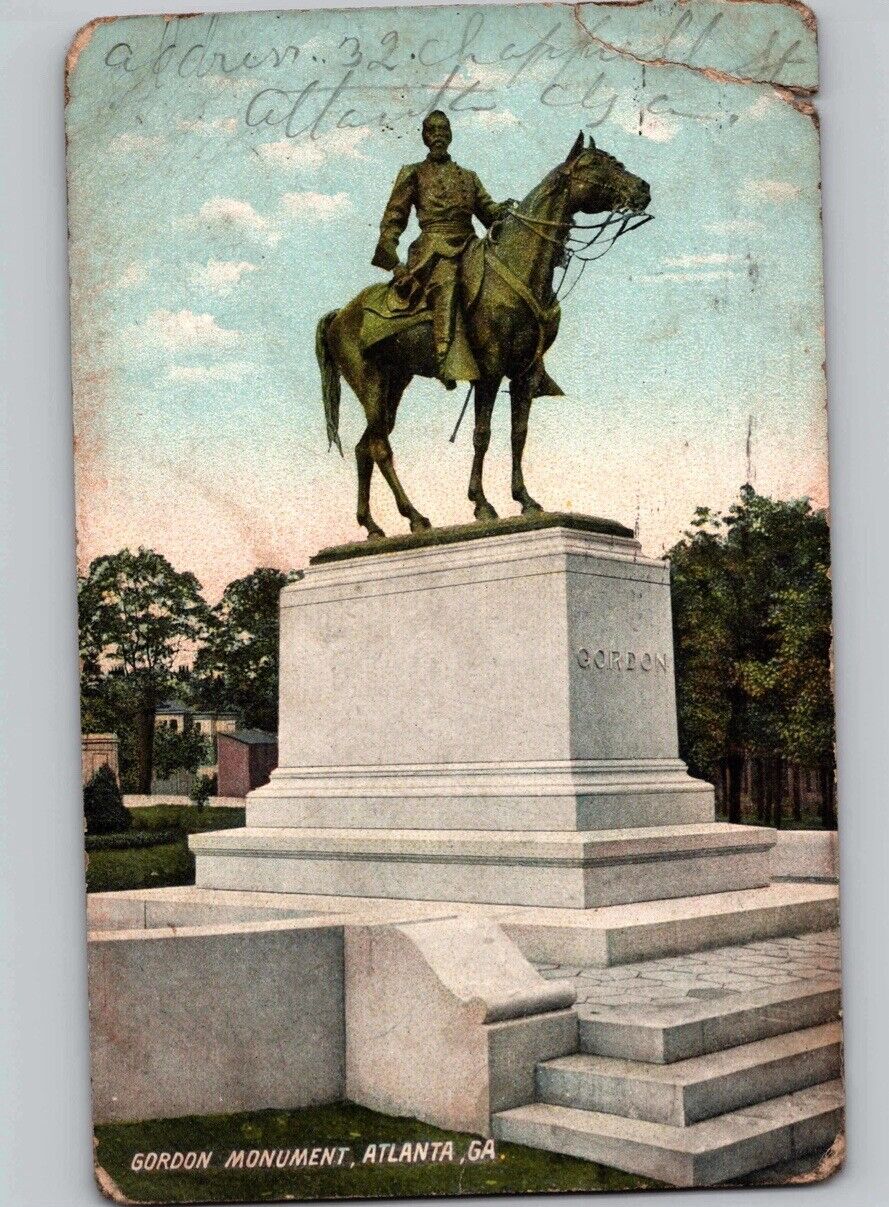 c1909 Gordon Monument Atlanta Georgia GA Postcard