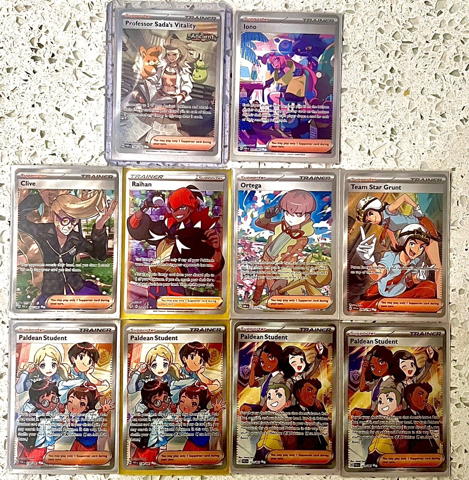 Pokémon TCG: TRAINER LOT 10x Cards - Professor Sada’s Vitality + Iono NM/M Rare